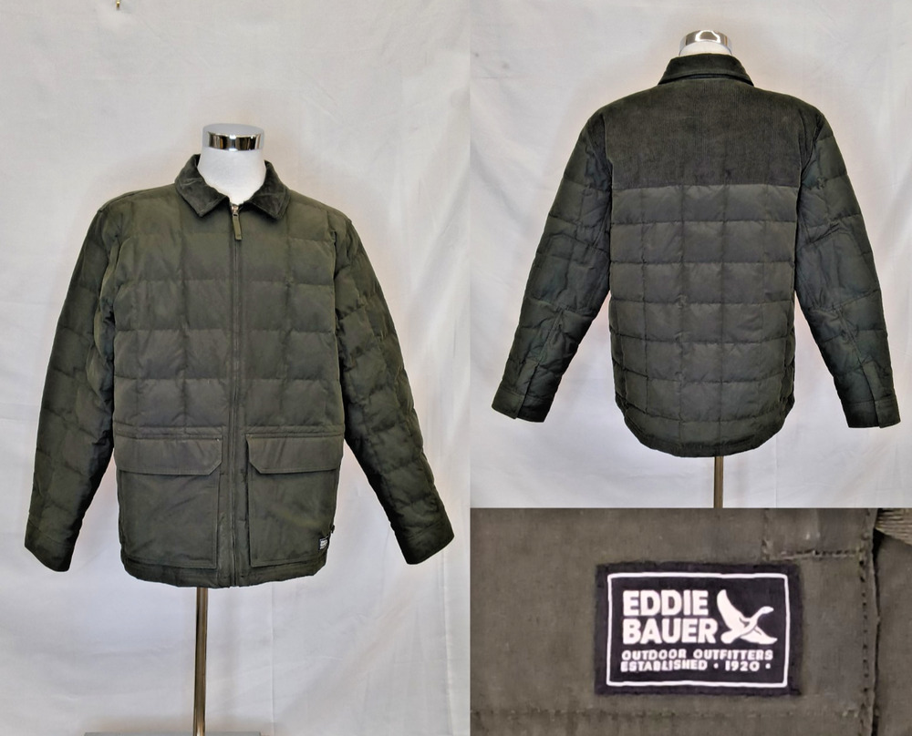 Eddie Bauer Down Jacket Men's L Tall Green 650 Fill #W5688